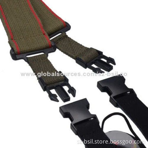 Army Green Genuine leather ends Double Buckle Strap Adjustable Acoustic Guitar Strap Bass